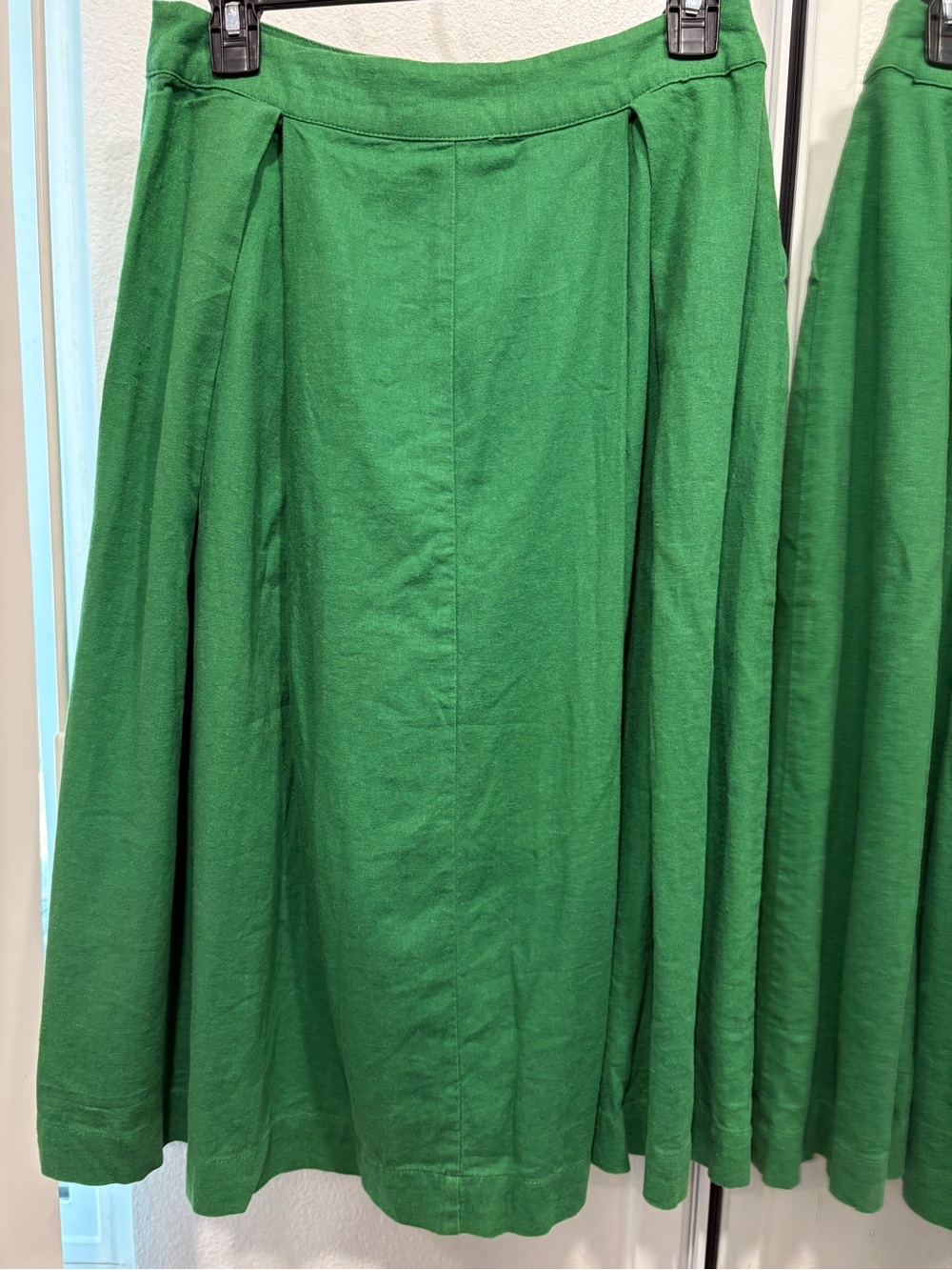Who What Wear Green A-Line Midi Skirt - Picture 2 of 5